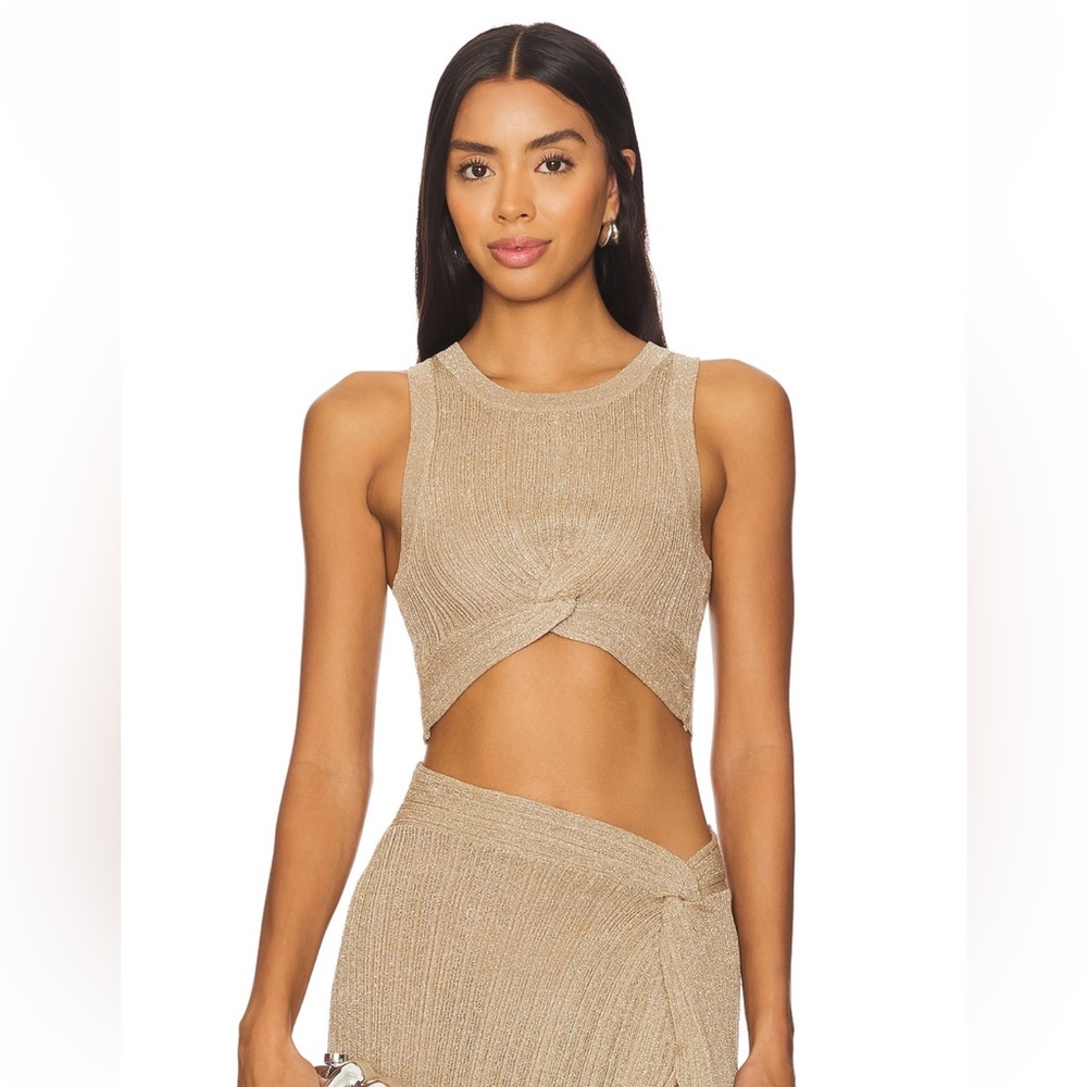 NWT - Heart Of Gold Tank in Metallic Gold medium